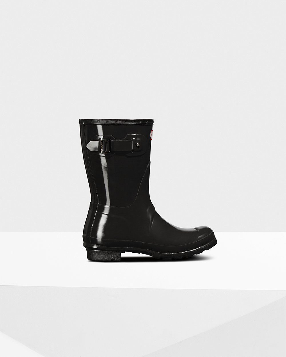 Women Hunter Original Gloss | Short Rain Boots Black | NZ-6571-ETZB